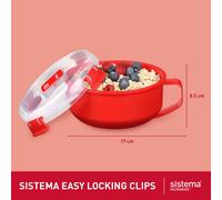 Sistema Microwave Breakfast Bowl 850 ml Round Microwave Container with St