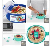 Sistema Microwave Breakfast Bowl | Round Microwave Container with Lid | 850 ml | BPA-Free | Assorted Colours (Varies by Pack)