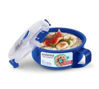 Sistema Microwave Breakfast Bowl | Round Microwave Container with Lid | 850 ml | BPA-Free | Assorted Colours (Varies by Pack)