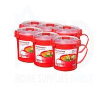 Sistema Microwave Medium Soup Mug 656Ml (6 Pack) - Bpa-Free Plastic