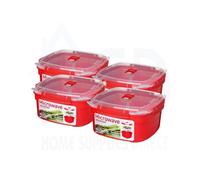 Sistema Microwave Medium Steamer Container 2.4L (4 Pack) - Bpa-Free Plastic
