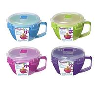 Sistema Microwave Noodle Bowl 940ml Steam Release Vent Assorted Colours