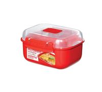Sistema Microwave Rectangular Container, 525 ml - Red/Clear