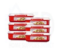 Sistema Microwave Rectangular Lunch Box 1.25L (6 Pack) - Bpa-Free Plastic