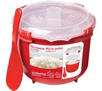 Sistema Microwave Rice Cooker | 2.6 L | Dishwasher Safe Small Rice Cooker | BPA-Free | Red