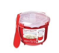 Sistema Microwave Rice Cooker 2.6L Vegetable Pasta Steamer Cook BPA Free Spoon