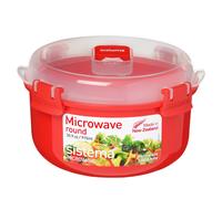 Sistema Microwave Round Container, 915 ml - Red/Clear