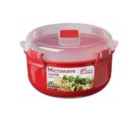 Sistema Microwave Round Container, 915 ml - Red/Clear