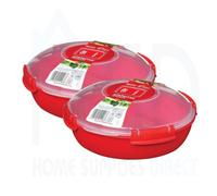 Sistema Microwave Round Dish Plate 1.3L (3 Pack) - Bpa-Free Plastic