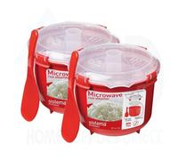 Sistema Microwave Round Rice Steamer 2.6L (2 Pack) - Bpa-Free Plastic