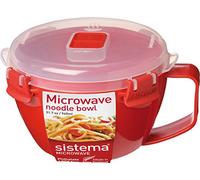 Sistema Microwave Noodle Bowl | 940 ml Microwave Food Container with Steam Release Vent | BPA-Free | Red