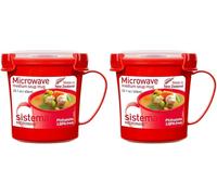Sistema Microwave Soup Mug | 656 ml Microwave Food Container with Steam-Release