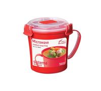Sistema Microwave Soup Mug, 656 ml - Red/Clear