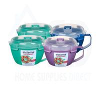 Sistema Microwave Soup Mug Set 940Ml - 4-Pack (2 Turquoise, 1 Purple, 1 Blue) Bpa-Free