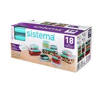 Sistema Multi Piece Food Storage Containers in Assorted Shapes and Colors, Set of 18, Assorted