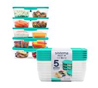 Sistema NEST IT Meal Prep Containers | 1.9 L | Airtight Food Storage Containers with Compartments & Lids | School Lunch Boxes | Green | 5 Count