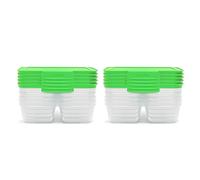 Sistema Nest It Meal Prep Food Storage Containers with Lids, 2 Compartments, 3.7 Cups, 10-Pack, Green