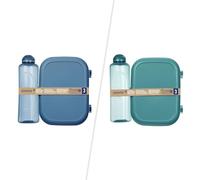 Sistema Ocean Bound Plastic 1.1L Ribbon Lunch Box with 480mL Water Bottle, 130mL Dressing/Snack Pot