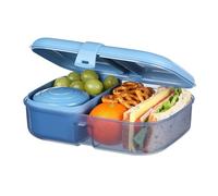 Sistema Ocean Bound Plastic Bento Box | 1.1 L Lunch Box with Yoghurt/Fruit Pot and Compartments | BPA-Free | Teal Stone OR Mountain Blue (Not Selectable)