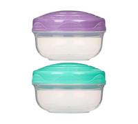 Sistema Portionpod 2 X 210Ml (7.10Oz) - Bpa-Free Plastic Containers For Portion Control & Fresh Storage