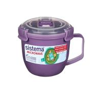 Sistema Purple Small Soup Mug 565ml - BPA-Free, Microwave Safe with Steam Vent