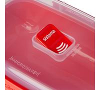 Sistema Rectangle Microwave Container | 1.25 L | Food Container with Steam Release Vent | BPA-Free | Red | 1 Count