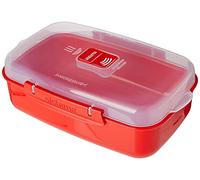 Sistema Rectangle Microwave Container | 1.25 L | Food Container with Steam Release Vent | BPA-Free | Red | 1 Count
