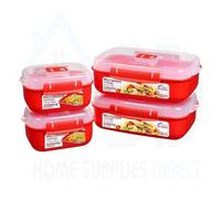 Sistema Rectangular Lunch Box Set - 2 X 1.25L + 2 X 525Ml - Bpa-Free, Microwave, Freezer & Dishwasher Safe