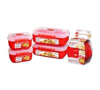 Sistema Rectangular Lunch Box Set (2 x 1.25L + 2 x 525ml) + Easy Eggs 271ml - BPA-Free, Microwave, Freezer & Dishwasher Safe