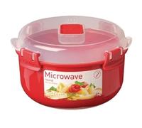 Sistema Microwave Round Container, 915 ml - Red/Clear