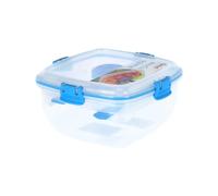 Sistema Klip It Salad To Go 1.1 Litre Container 21356,Clear with Coloured Clips, Assorted Colours, One Only Supplied