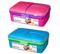 Sistema Set of 2 Slimline 1.5L Quaddies Blue and Pink