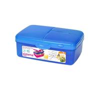 Sistema Slimline Quaddie Lunch Box 1.5L Blue - BPA-Free, Leakproof & Multi-Compartment