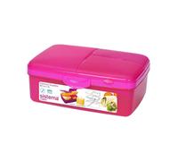 Sistema Slimline Quaddie Lunch Box 1.5L Pink - BPA-Free, Leakproof & Multi-Compartment