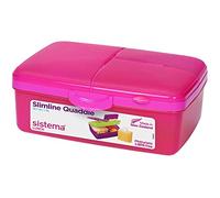 Sistema "Slimline Quaddie" Lunch Box, Pink, 1.5 Litre