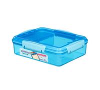 Sistema Snack Attack Duo Lunch Box 975Ml - Blue, 3-Compartment Lunch Box With Easy-Lock Clips, Bpa-Free