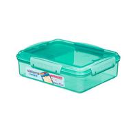 Sistema Snack Attack Duo Lunch Box 975Ml - Turquoise, 3-Compartment Lunch Box With Easy-Lock Clips, Bpa-Free