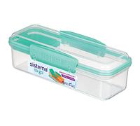 Sistema Snack Attack TO GO Food Storage Container | Snack Box with Compartments | 410 ml | BPA-Free | Assorted Colours | 1 Count
