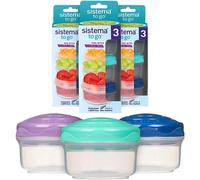 Sistema TO GO Mini Bites Snack Pots | 130 ml | Stackable Snack Boxes with Lids | BPA-Free | 9 Count
