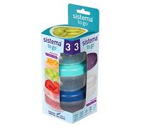 Sistema Snack Pots Mini Bites TO GO Food Storage Containers 130ml Stackable Snack Boxes with Lids BPA Free Pack of 3
