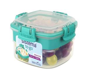 Sistema Snacks TO GO Food Storage Container | 400 ml | Small Snack Pot with Compartments | BPA-Free | Minty Teal