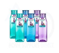Sistema Square Bottle 475Ml (6 Pack: 2 Turquoise, 2 Pink, 2 Blue) - Bpa-Free & Durable