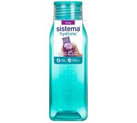 Sistema Square Water Bottle | 475 ml | Leakproof Kids Water Bottle | BPA-Free | Assorted Colours (Not Selectable) | 1 Count