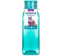 Sistema Square Water Bottle | 475 ml | Leakproof Kids Water Bottle | BPA-Free | Assorted Colours (Not Selectable) | 1 Count