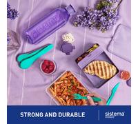Sistema Square Water Bottles | 1L | Leakproof Kids Water Bottles | Ocean Blue & Minty Teal | 2 Count