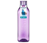 Sistema Square Water Drink Juice Bottle School Office Work Gym 1L BPA Free