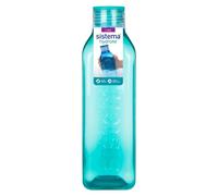 Sistema Square Water Bottle 1L | BPA Free Water Bottle | Seal Tight Lid | Easy Grip Sides | Assorted Colours