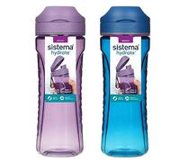 Sistema Swift Sports Water Bottles | 600 ml | Leakproof Kids Water Bottles | Impact-Resistant Tritan Plastic | BPA-Free | Ocean Blue & Misty Purple | 2 Count