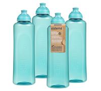 Sistema Swift Twist 'n' Sip Sports Water Bottles | 480 ml | Leakproof Kids Water Bottles | Made Using Recycled Plastic | BPA-Free | Teal Stone | 4 Count