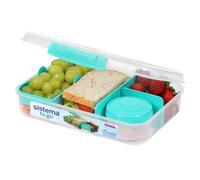 Sistema TO GO Bento Box Create | 1.48 L | School Lunch Boxes With Compartments & Snack Pot | BPA-Free | 1 Count | Minty Teal